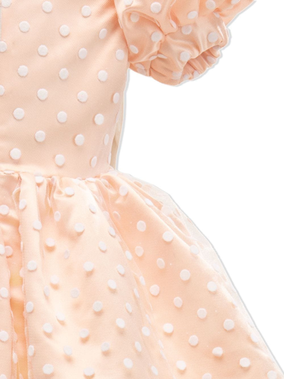 Tulleen Polka Dot Cotton Gown In Orange
