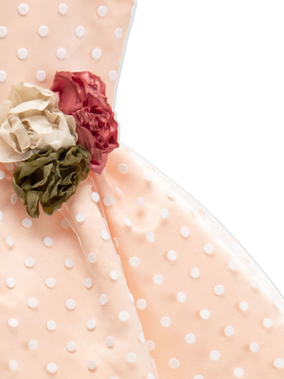 Tulleen Polka Dot Cotton Gown In Orange