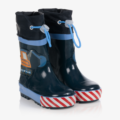Shop Playshoes Boys Blue Digger Rain Boots