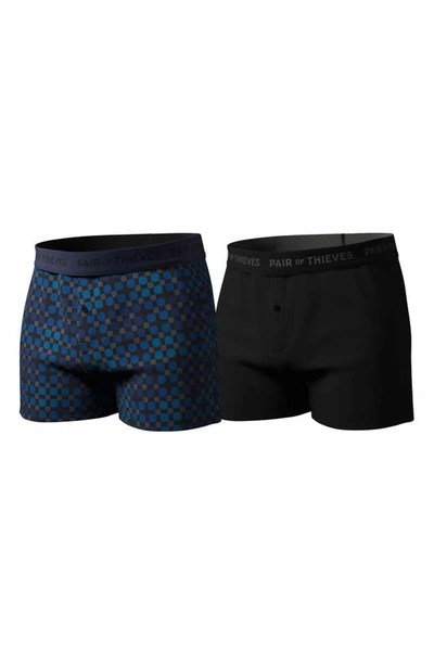 Shop Pair Of Thieves Assorted 2-pack Supersoft Boxer Briefs In Navy/ Black