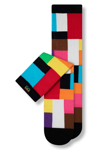 Shop Pair Of Thieves Pride Grid Pattern Cushion Crew Socks In Rainbow