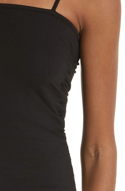 Shop Atm Anthony Thomas Melillo Ruched Stretch Pima Cotton Tank Top In Black