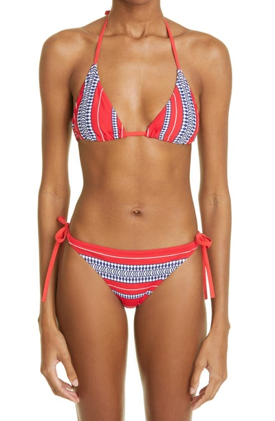 Lemlem Luchia String Bikini Top In Classic Red