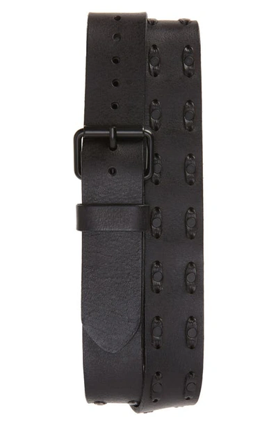 Shop Allsaints Studded Lace Belt In Black/ Matte Black