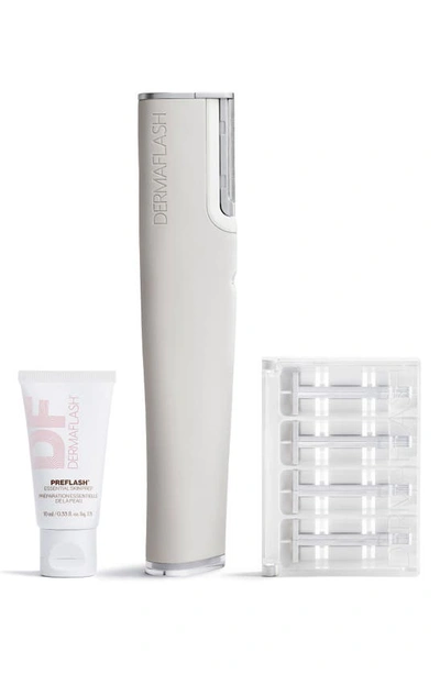 Shop Dermaflash Luxe+ Advanced Sonic Dermaplaning & Peach Fuzz Removal Set In Stone