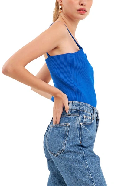 Grey Lab Classic Everyday Rib Tank In Blue