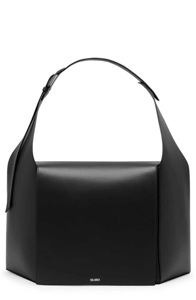 Shop Attico Morning Leather Shoulder Bag In Black