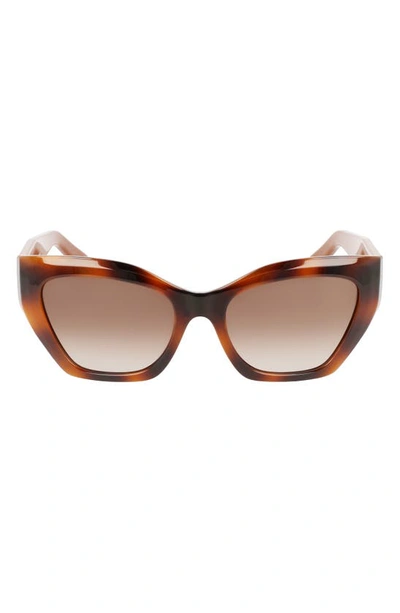 Shop Ferragamo Gancini 54mm Rectangular Sunglasses In Classic Tortoise