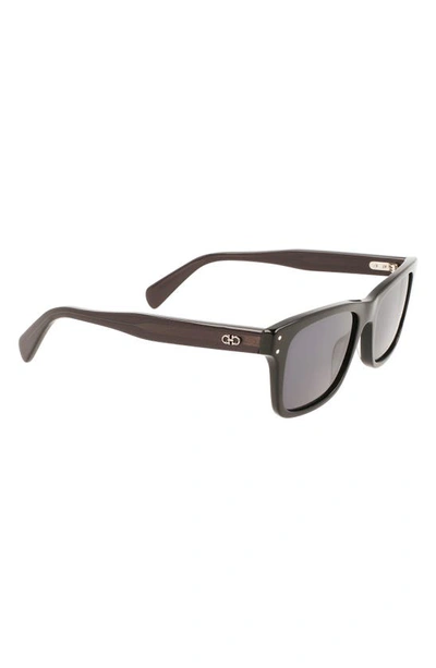 Shop Ferragamo Gancini 54mm Rectangular Sunglasses In Black