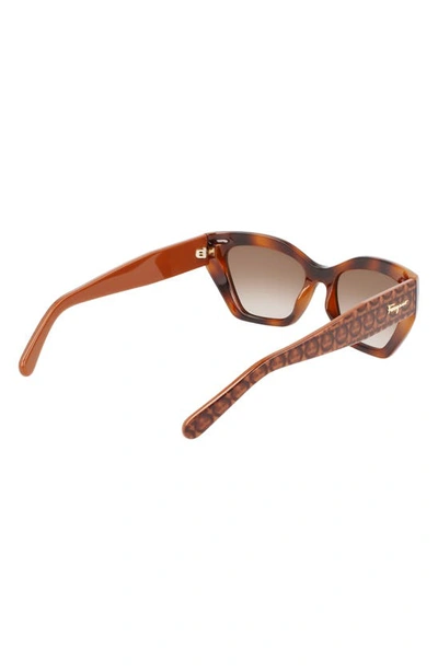 Shop Ferragamo Gancini 54mm Rectangular Sunglasses In Classic Tortoise