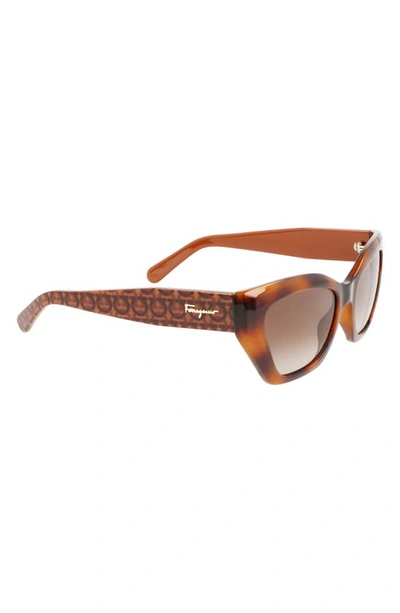 Shop Ferragamo Gancini 54mm Rectangular Sunglasses In Classic Tortoise