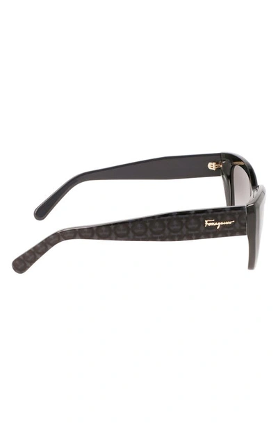 Shop Ferragamo Gancini 54mm Rectangular Sunglasses In Black