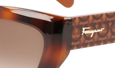 Shop Ferragamo Gancini 54mm Rectangular Sunglasses In Classic Tortoise