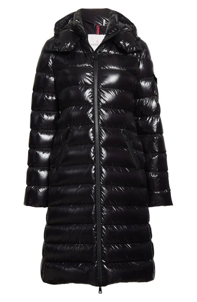 Moncler Moka Quilted Down Coat In Black