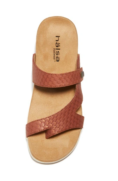 Shop Halsa Footwear Hälsa Darline Asymmetrical Slide Sandal In Brown Leather