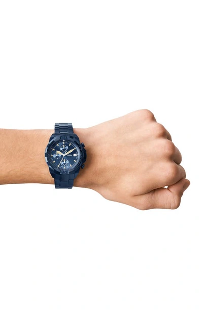 Shop Fossil Bronson Chronograph Bracelet Watch, 44mm In Blue