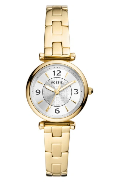 Shop Fossil Carlie Bracelet Watch, 28mm In Gold