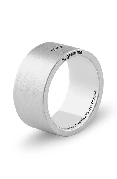 Shop Le Gramme 15g Brushed Sterling Silver Ribbon Band Ring