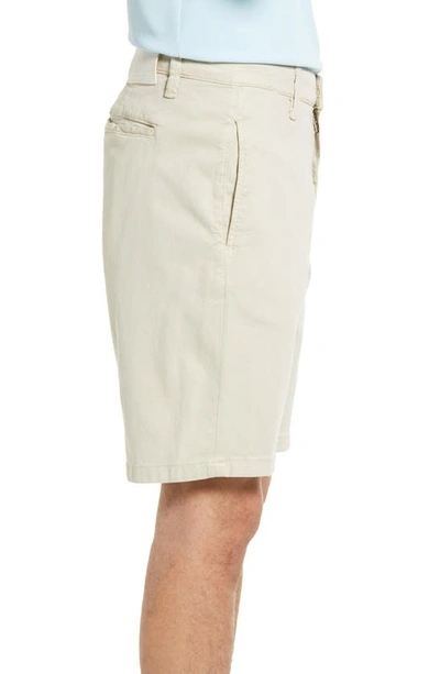 34 Heritage Nevada Soft Touch Stretch Flat Front Shorts In Stone Soft Touch