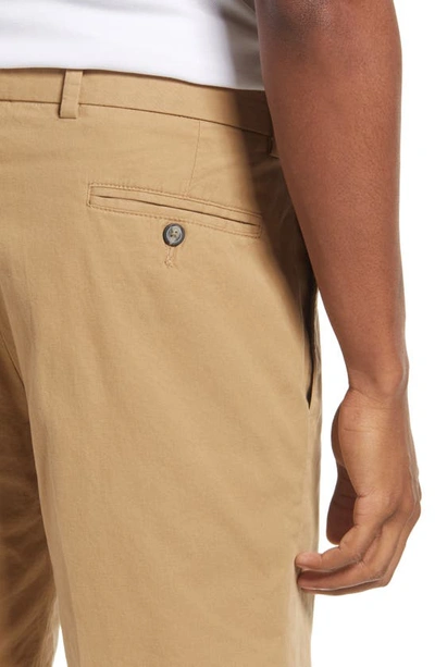 Berle Cotton Poplin Flat Front Shorts In Tan