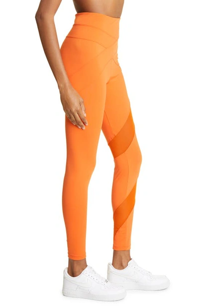 Shop Monse Crisscross Waist Leggings In Bright Orange