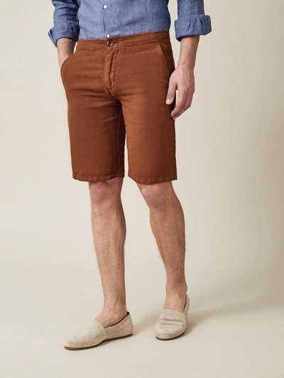 Shop Luca Faloni Cinnamon Panarea Linen-cotton Shorts In Default