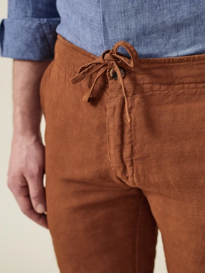 Shop Luca Faloni Cinnamon Panarea Linen-cotton Shorts In Default