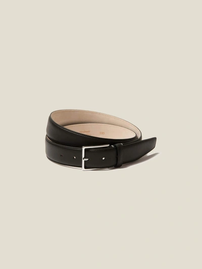 Shop Luca Faloni Black Calf Leather Belt