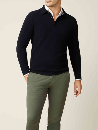 Shop Luca Faloni Camel Beige Pure Cashmere Polo Sweater