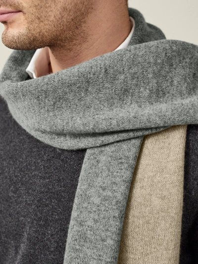 Shop Luca Faloni Camel And Grey Double-faced Cashmere Scarf