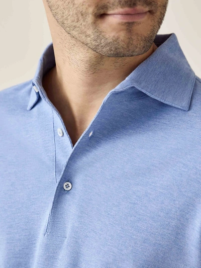 Shop Luca Faloni Light Blue Brera Piqué Polo Shirt