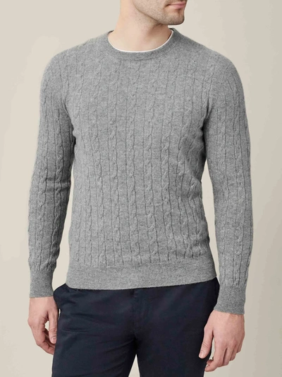 Shop Luca Faloni Dolomiti Grey Pure Cashmere Cable Knit