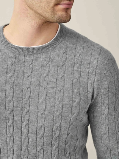 Shop Luca Faloni Dolomiti Grey Pure Cashmere Cable Knit