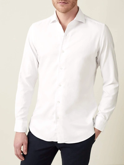 Shop Luca Faloni White Oxford Cotton Shirt