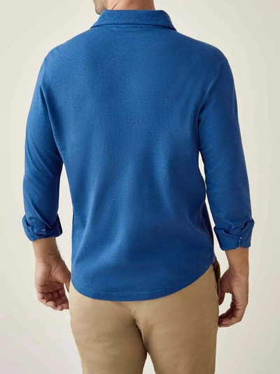 Shop Luca Faloni Royal Blue Brera Piqué Polo Shirt