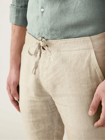 Shop Luca Faloni Sand Lipari Linen Trousers In Beige