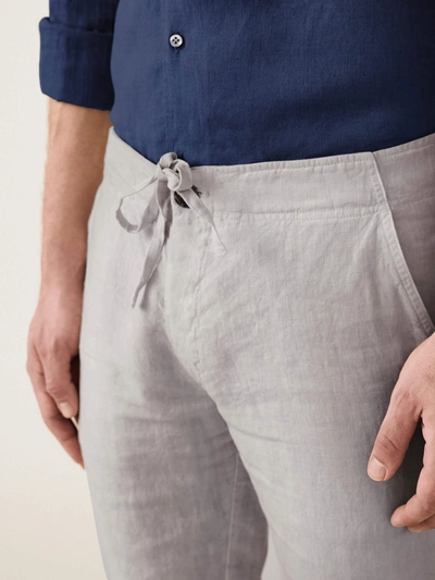 Shop Luca Faloni Light Grey Lipari Linen Trousers