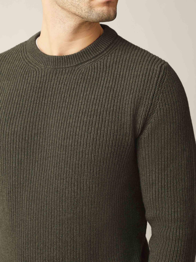 Shop Luca Faloni Hunting Green Chunky Knit Cashmere Crew Neck