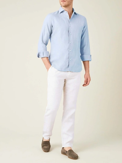 Shop Luca Faloni White Lipari Linen Trousers