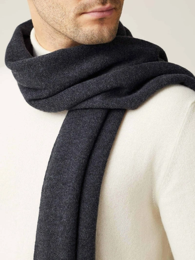 Shop Luca Faloni Charcoal Grey Pure Cashmere Scarf In Dark Grey