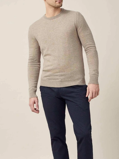 Shop Luca Faloni Fudge Pure Cashmere Crew Neck In Beige