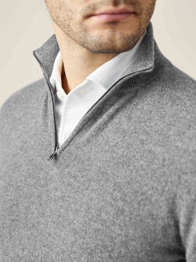 Shop Luca Faloni Dolomiti Grey Pure Cashmere Zip-up