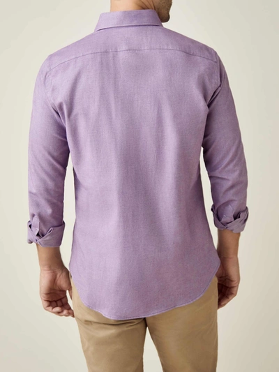Shop Luca Faloni Purple Brushed Cotton Shirt