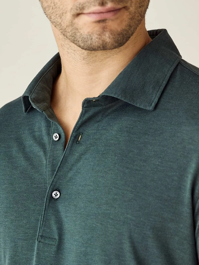 Shop Luca Faloni Emerald Green Amalfi Silk-cotton Polo Shirt