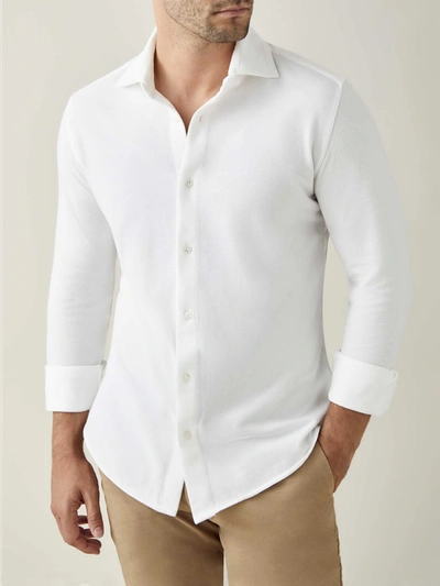 Shop Luca Faloni White Siena Piqué Shirt