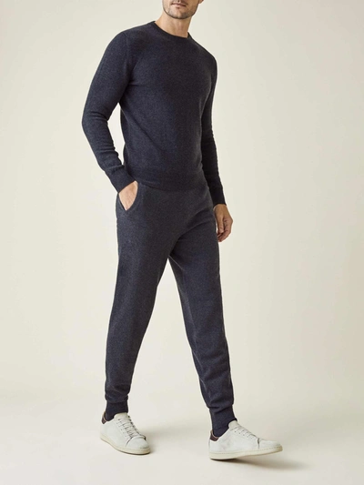Shop Luca Faloni Charcoal Grey Pure Cashmere Joggers In Dark Grey