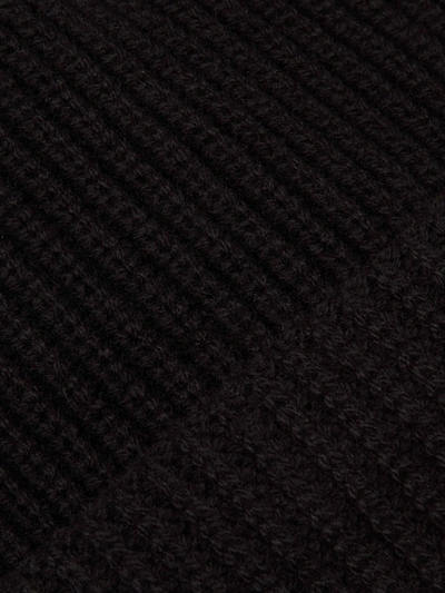 Shop Luca Faloni Black Chunky Knit Cashmere Beanie