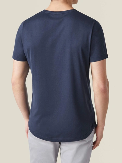 Shop Luca Faloni Midnight Blue Silk-cotton T-shirt In Dark Blue