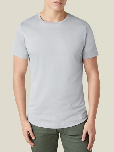 Shop Luca Faloni Light Grey Silk-cotton T-shirt