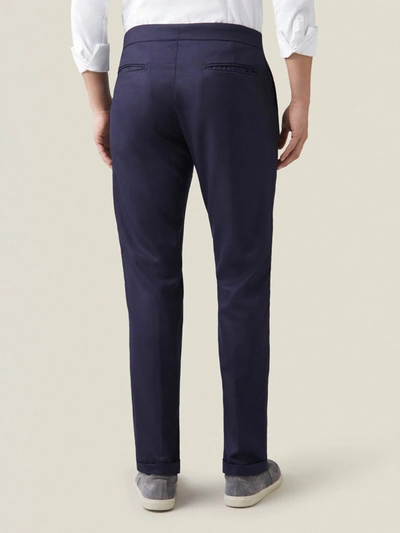 Shop Luca Faloni Midnight Blue Wool Pleated Trousers In Dark Blue